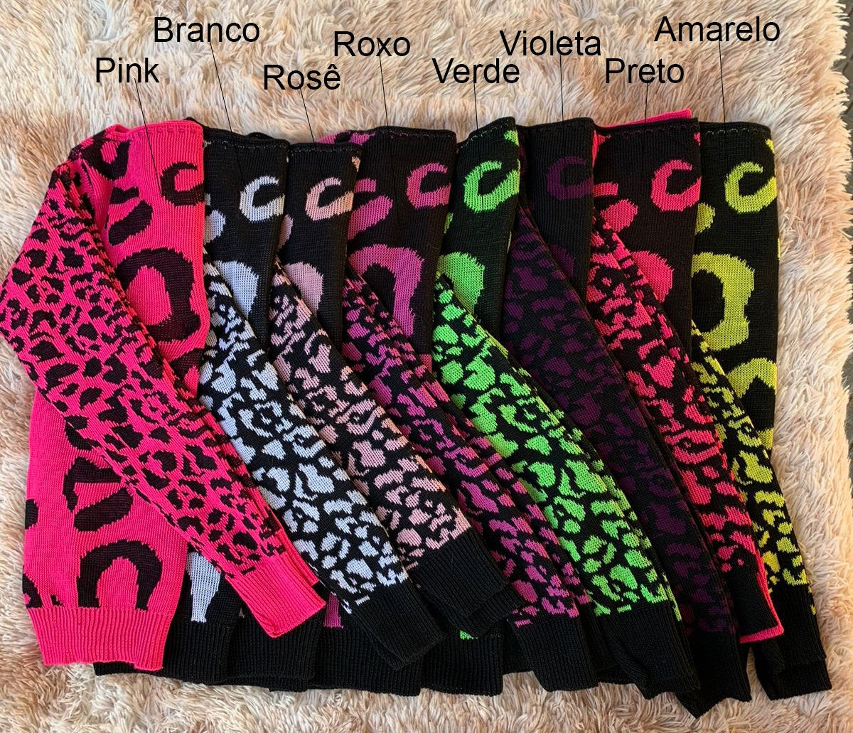 Blusa Tricot Detalhes Onça Manga Longa
