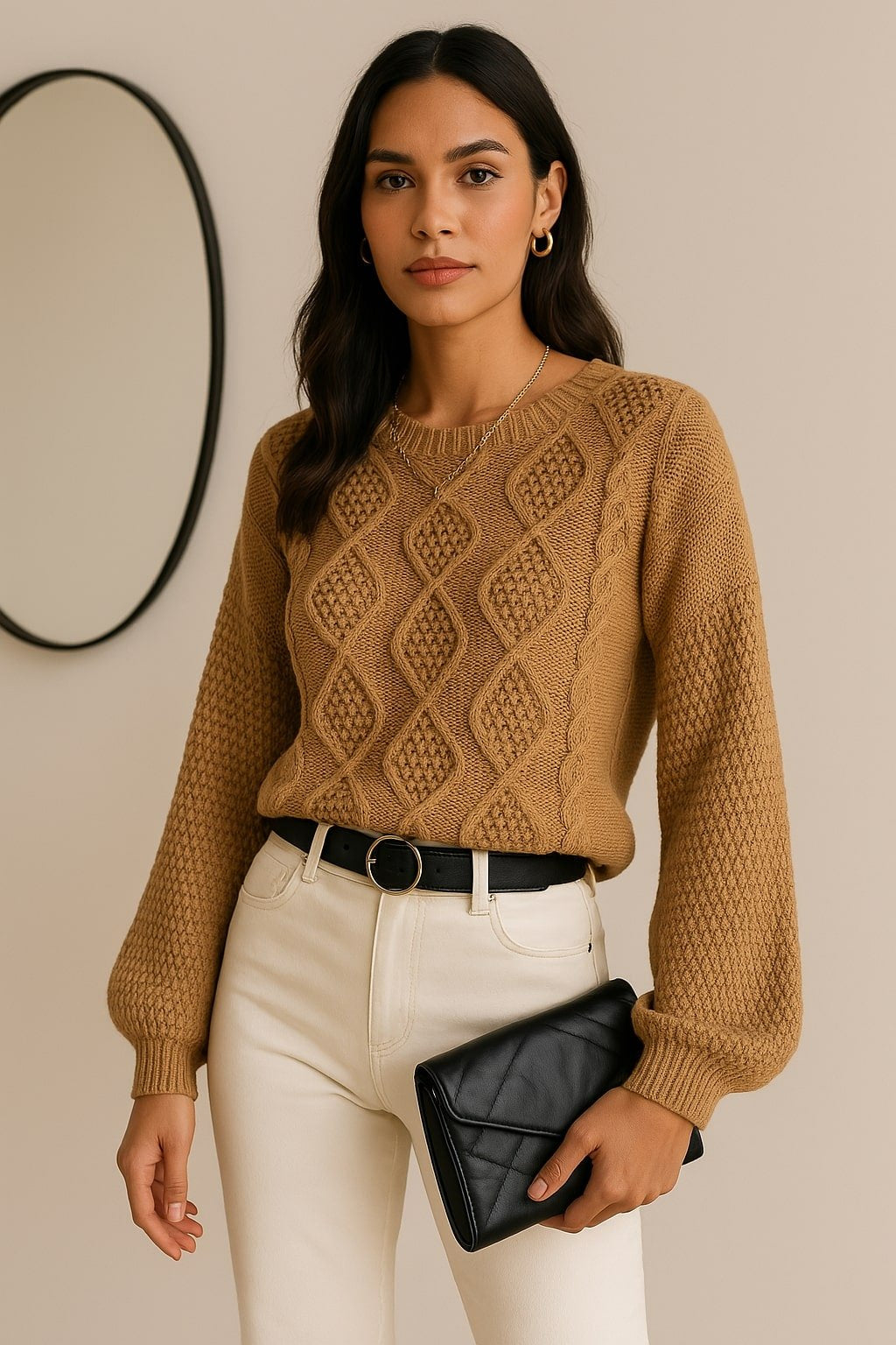 Blusa Tricot Manga Longa Transpassada