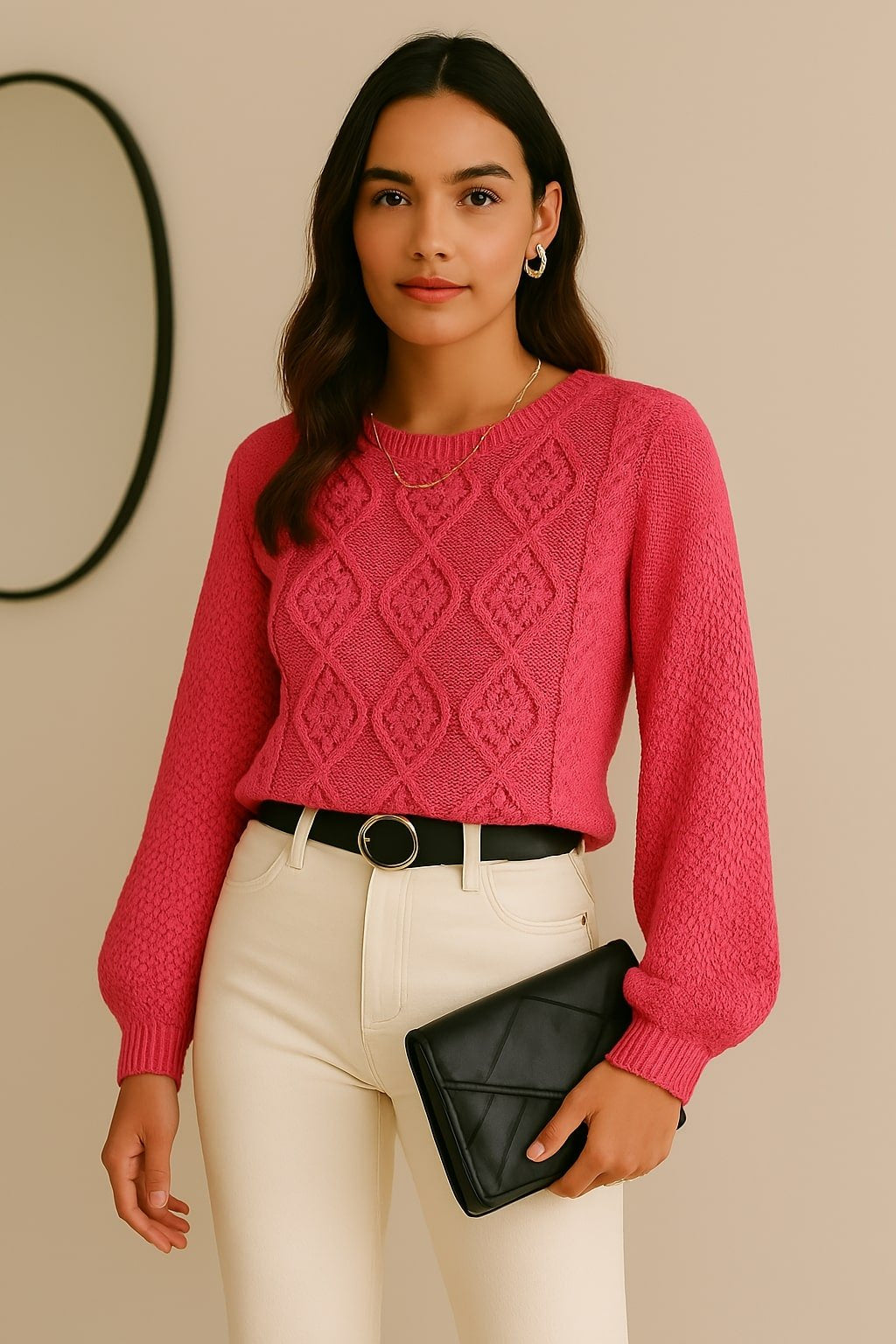 Blusa Tricot Manga Longa Transpassada