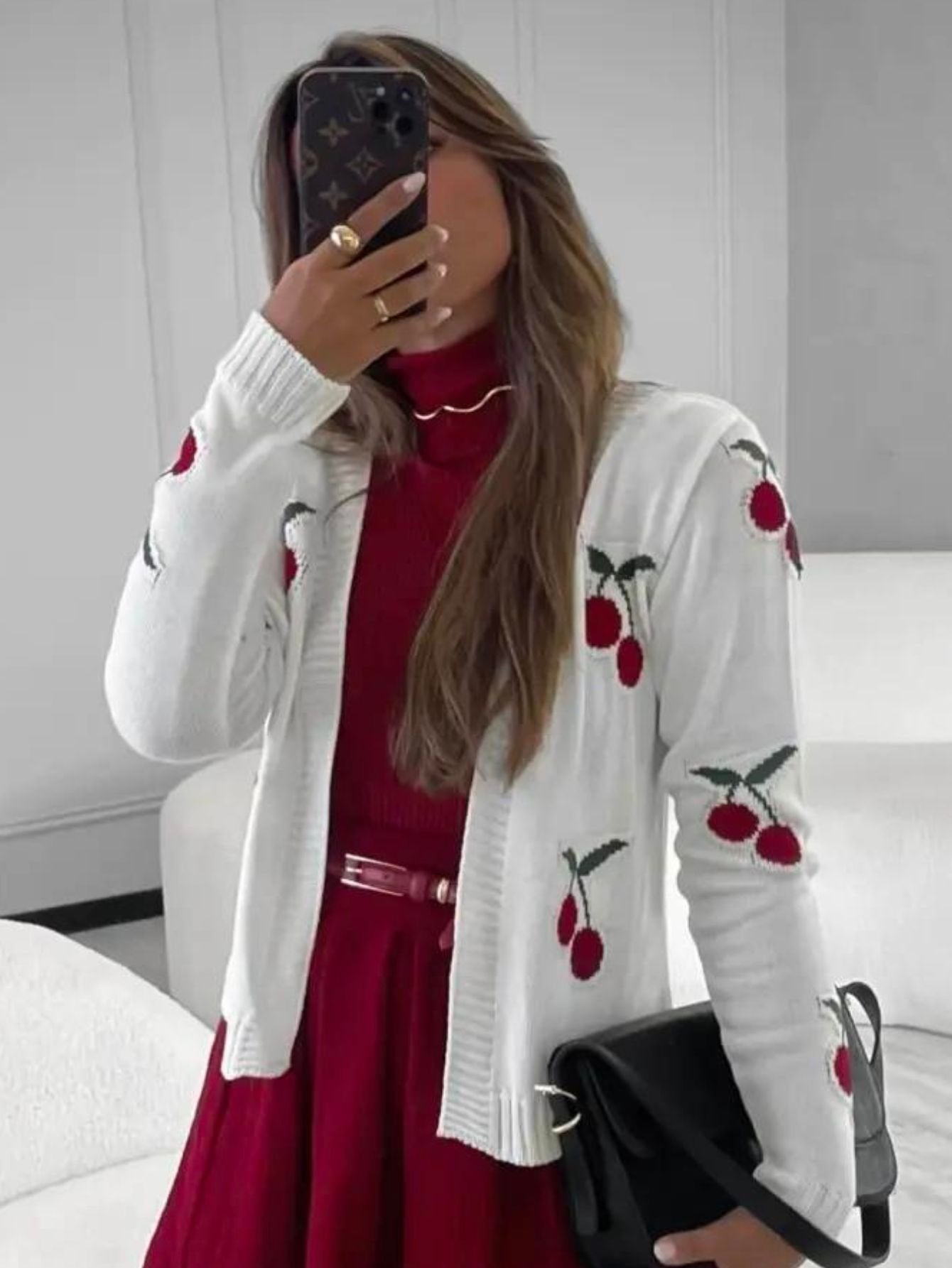Casaco Tricot Cereja Cherry