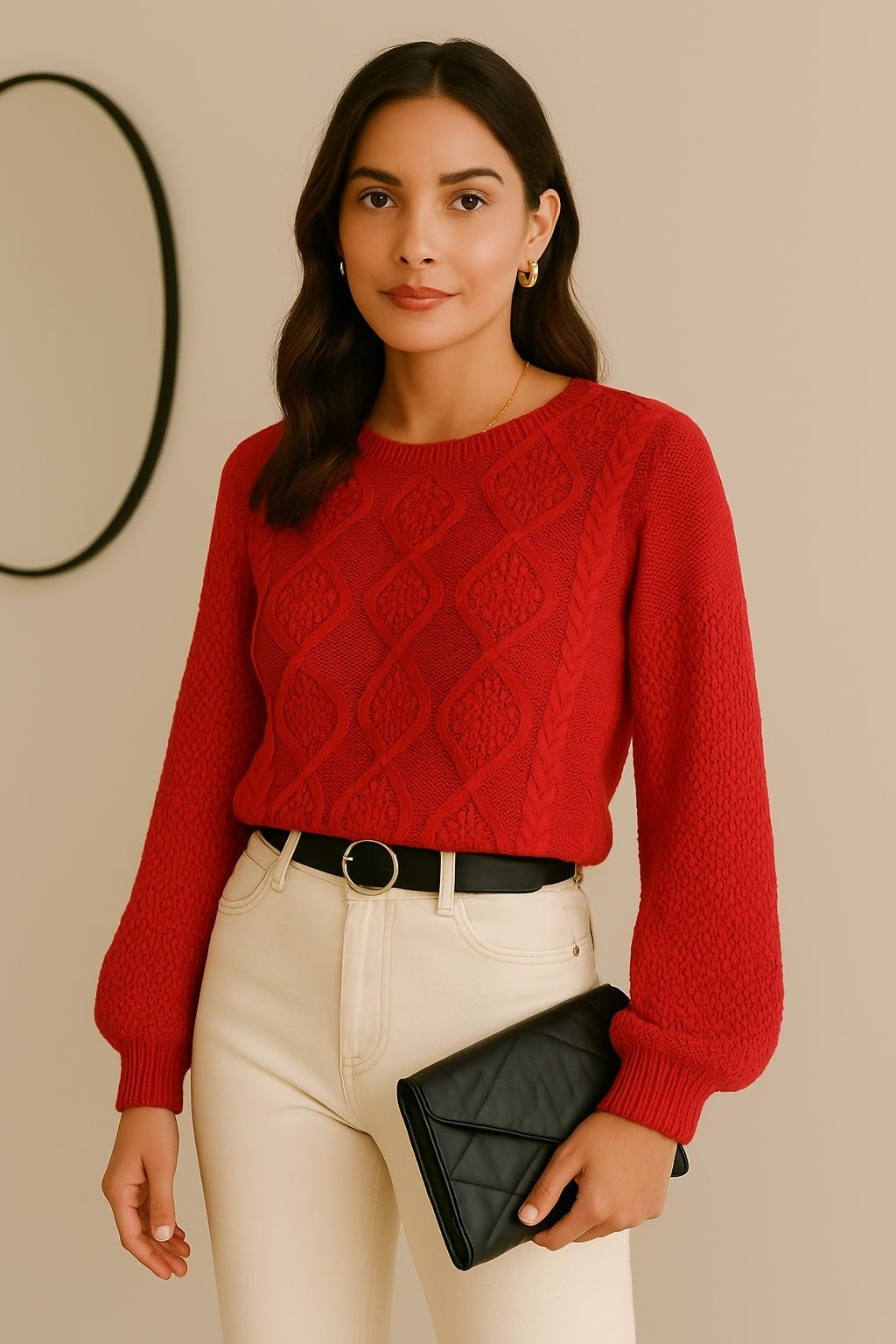 Blusa Tricot Manga Longa Transpassada