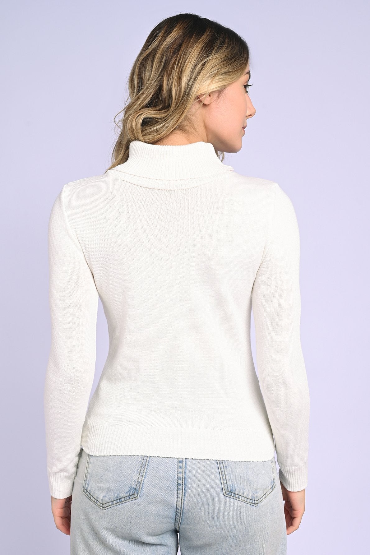 Blusa Tricot Manga Longa Gola Cacharrel Básica