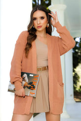 Cardigan Tricot Básico com Bolso