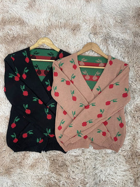 Casaco Tricot Cereja Cherry