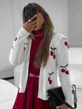 Casaco Tricot Cereja Cherry