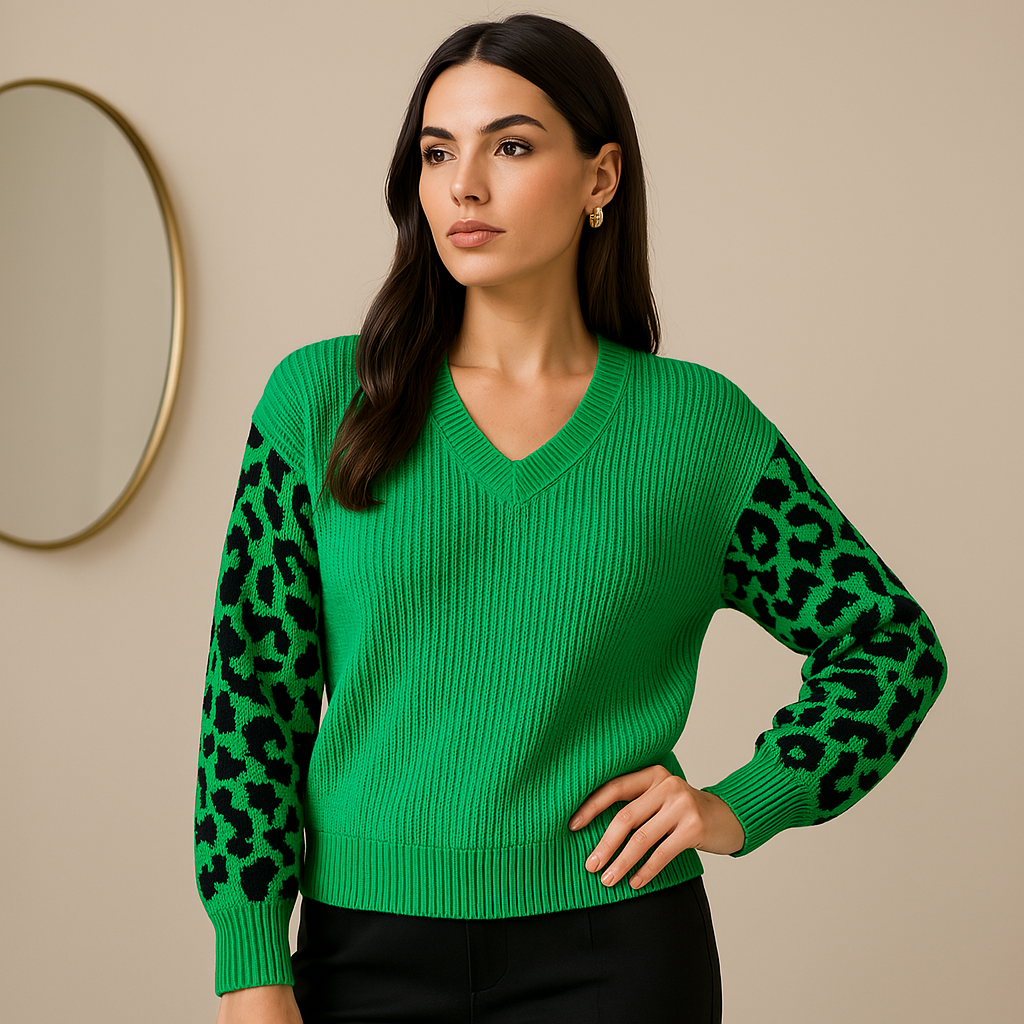 Blusa Tricot Lisa Manga Longa Onça