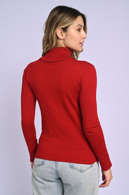 Blusa Tricot Manga Longa Gola Cacharrel Básica